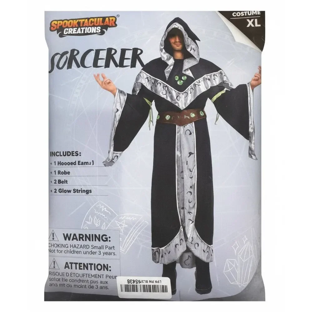 Spooktacular Creations Mystical Dark Sorcerer Costume - Men's Adult XL New